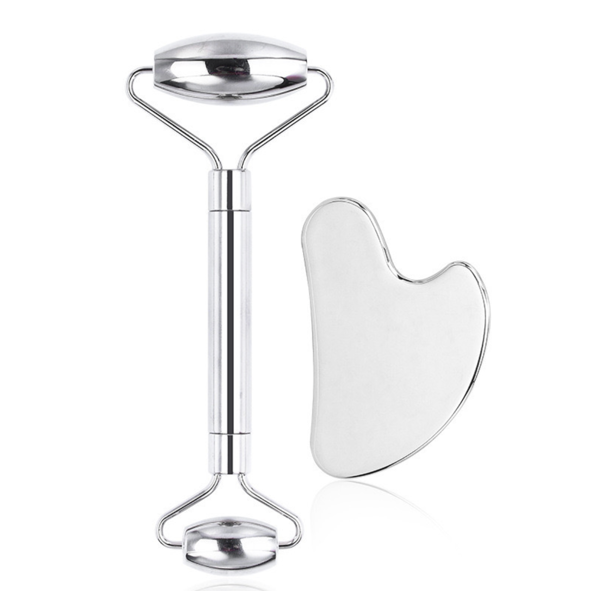 Set Gua Sha & Roller Inox – Massage Visage Anti-Âge & Éclat