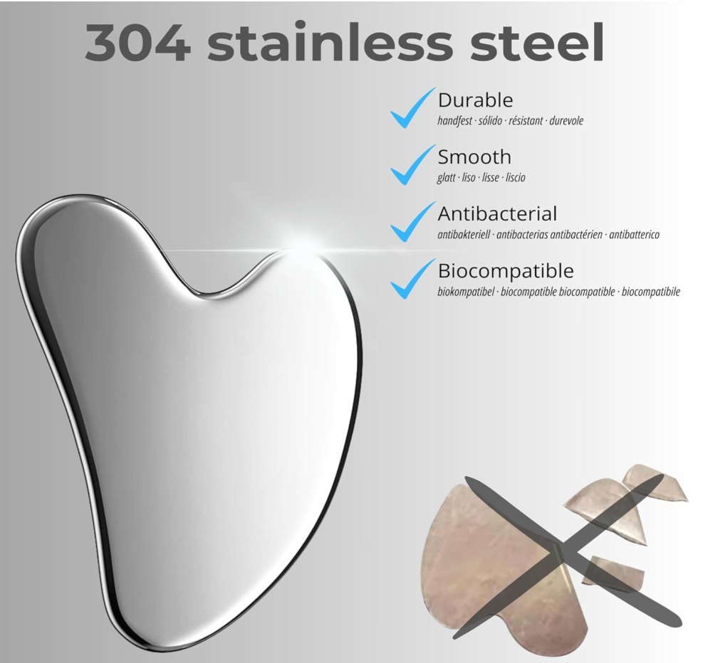 Gua Sha Visage Inox – Lifting Naturel & Éclat de la Peau